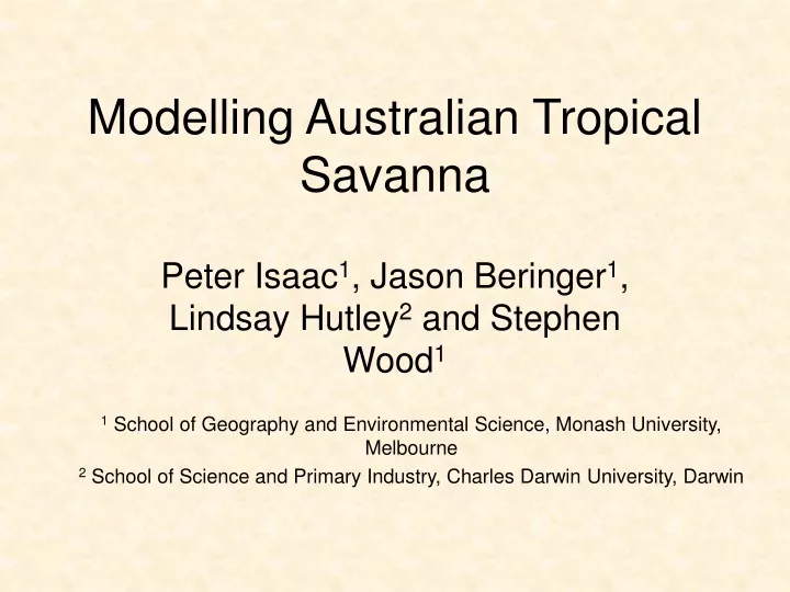 modelling australian tropical savanna n.