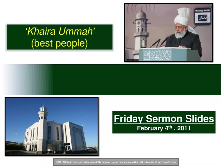 friday sermon slides february 4 th 2011 n.