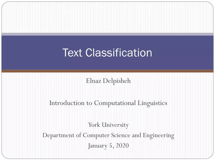 Ppt Text Classification Powerpoint Presentation Free Download Id 9630687