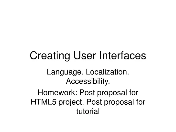 creating user interfaces n.