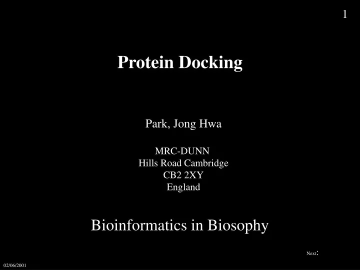 protein docking n.
