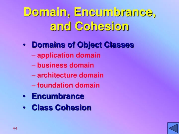 domain encumbrance and cohesion n.