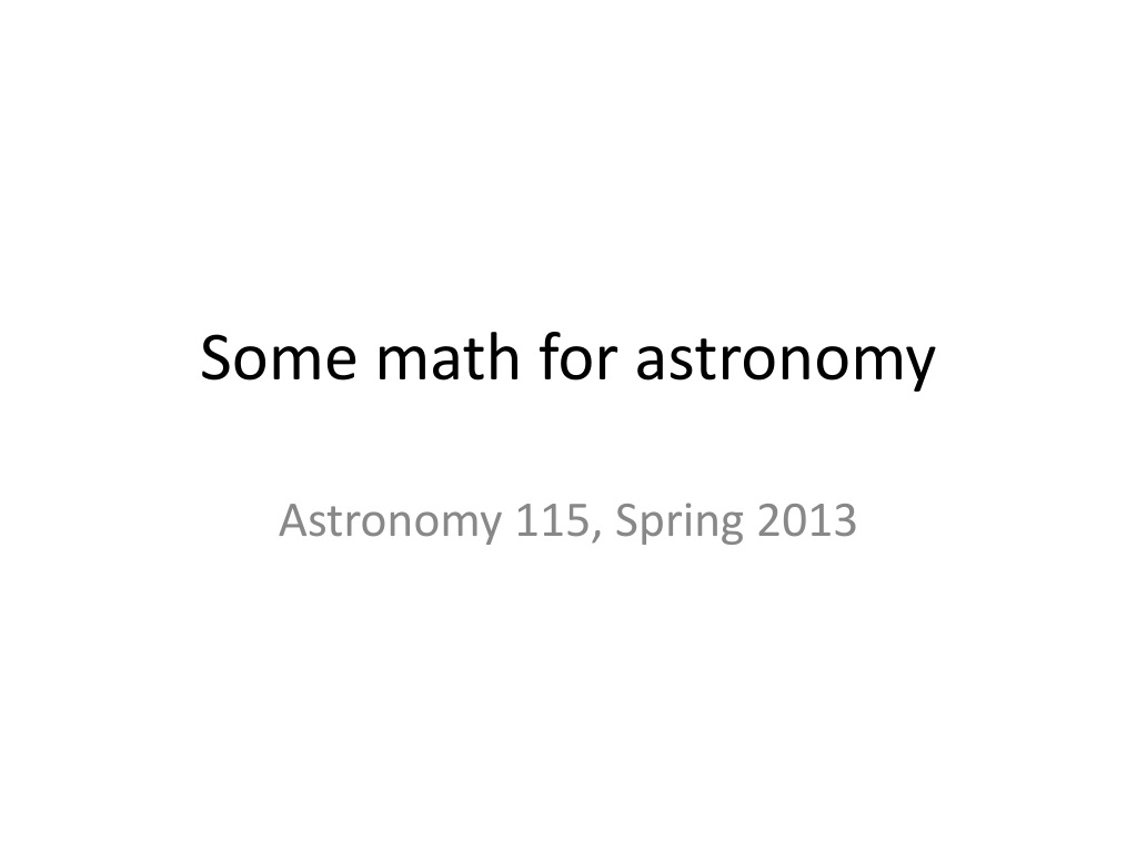 math and astronomy