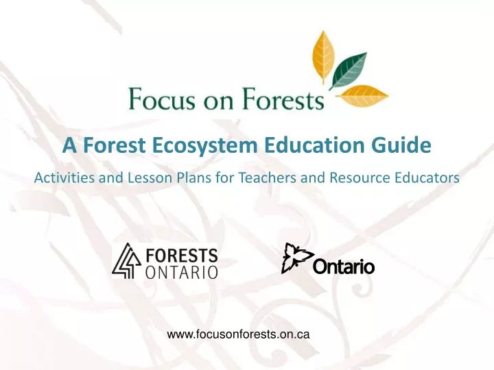 PPT A Forest Ecosystem Education Guide Activities and