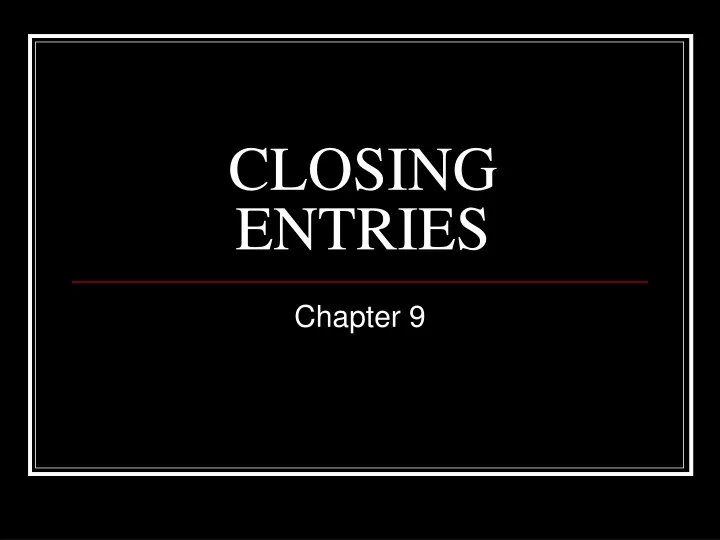 closing entries n.