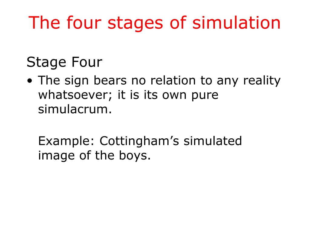 Four Stages of Simulation