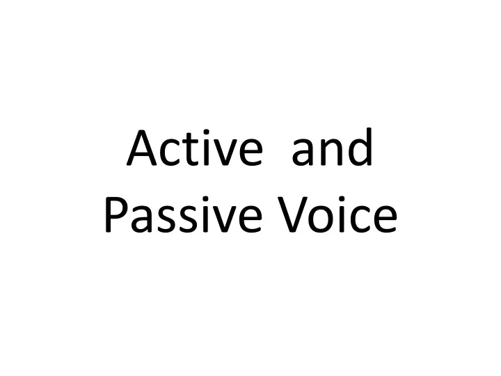 active and passive voice n.
