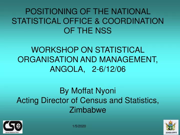 positioning of the national statistical office n.