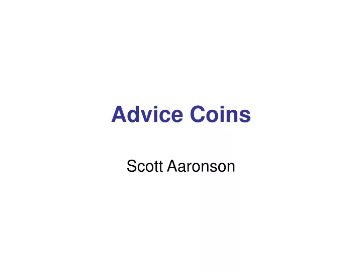 advice coins n.