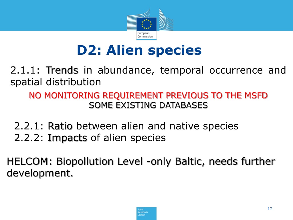 PPT - Biodiversity Monitoring For The MSFD: Requirements And Options ...