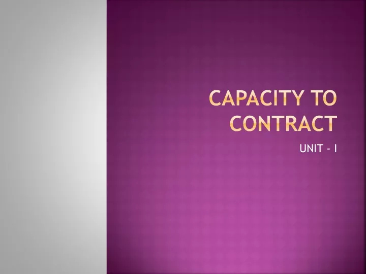 assignment on capacity to contract