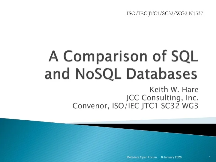 PPT - A Comparison of SQL and NoSQL Databases PowerPoint Presentation ...