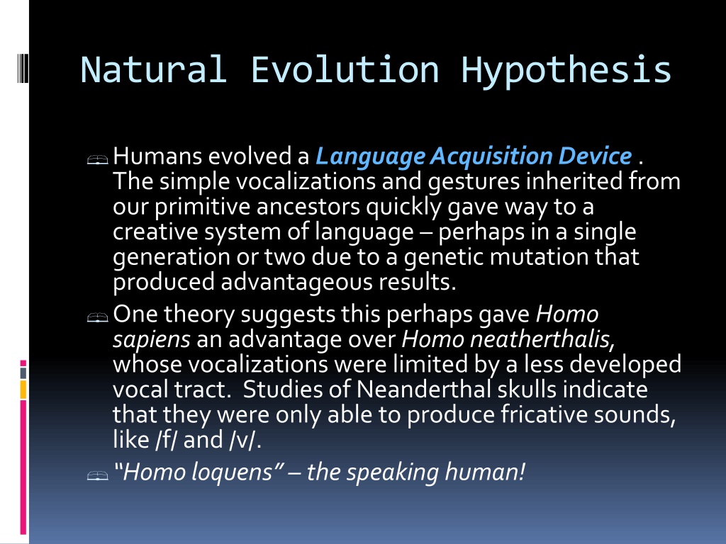 hypothesis language of origin