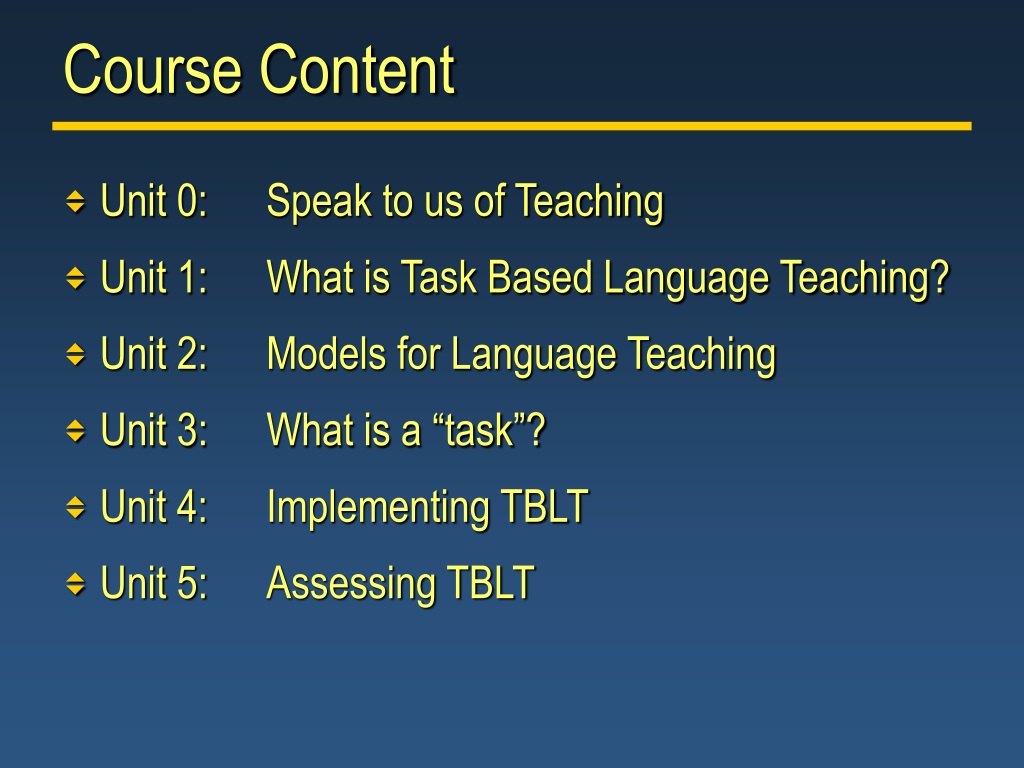 PPT - TBLT for Teacher Development Implementing an Online Course ...