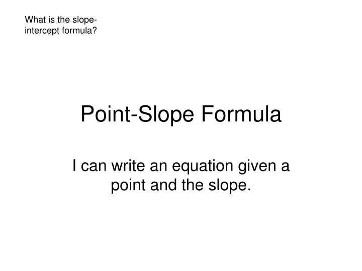 point slope formula n.