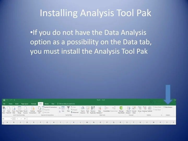 PPT - Installing Analysis Tool Pak PowerPoint Presentation, free download -  ID:9641365