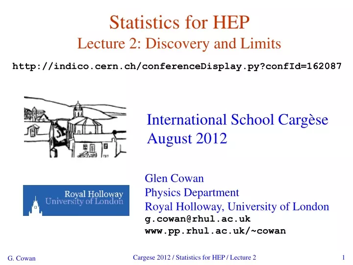 statistics for hep lecture 2 discovery and limits n.