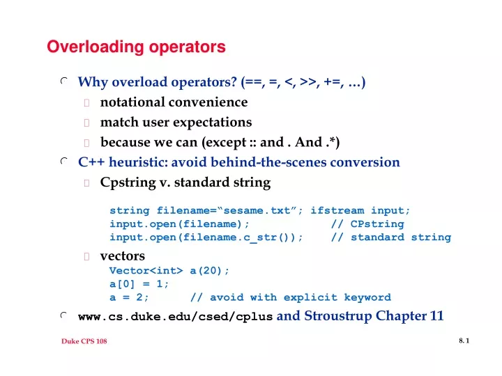 PPT - Overloading operators PowerPoint Presentation, free download - ID ...