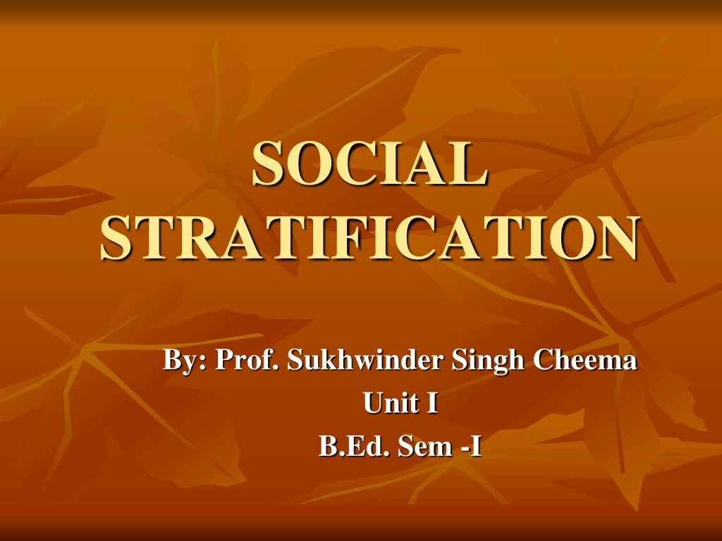 presentation on social stratification