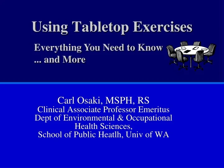 PPT Using Tabletop Exercises PowerPoint Presentation, free download ID9644352