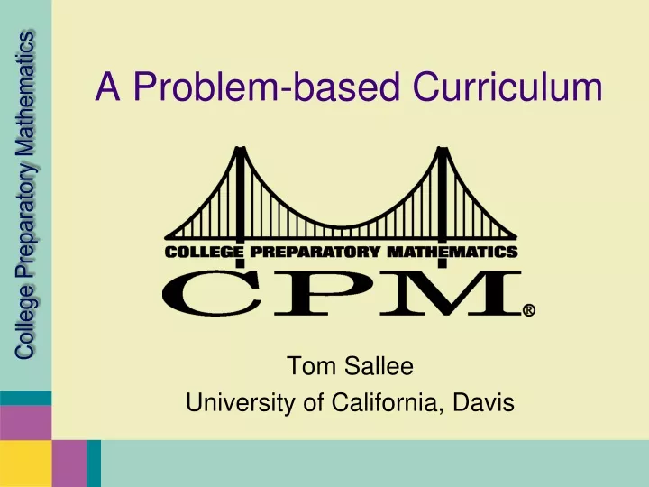 a problem based curriculum n.