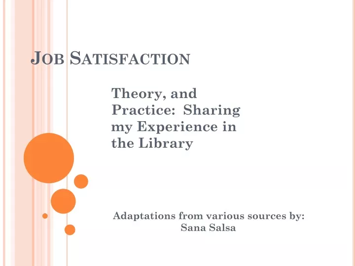 motivation and job satisfaction ppt