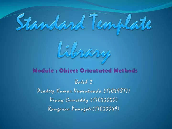 PPT - Standard Template Library PowerPoint Presentation, Free Download ...