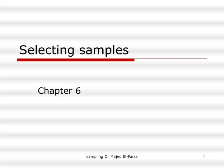 PPT - Selecting samples PowerPoint Presentation, free download - ID:9645404