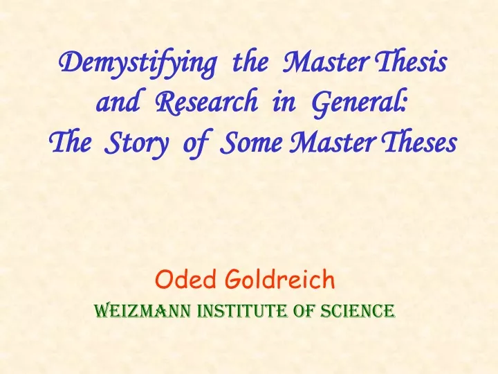 Demystifying the dissertation proposal