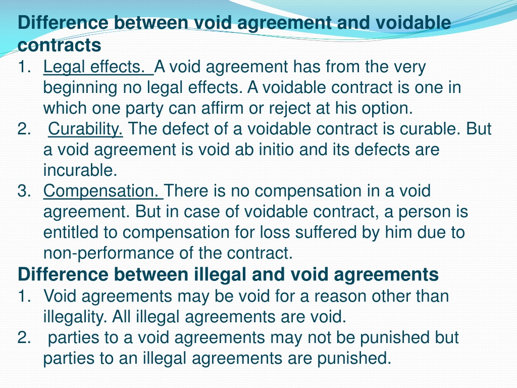 distinguish-between-void-agreement-and-voidable-contract-difference