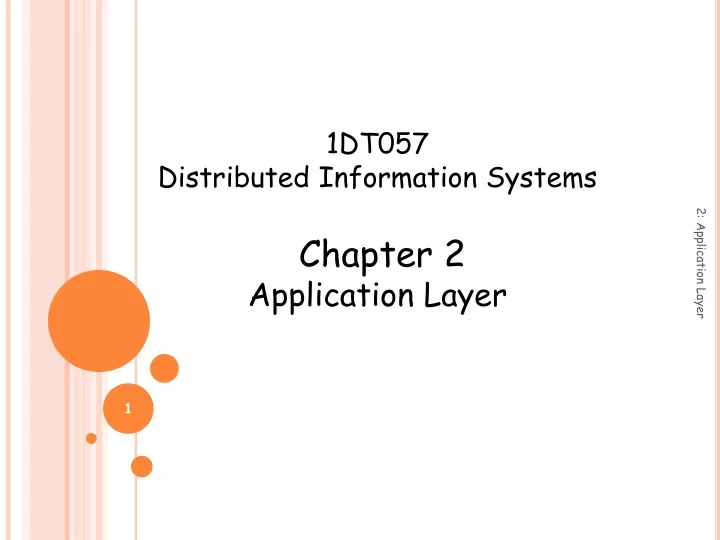 PPT - 1DT057 Distributed Information Systems Chapter 2 Application ...