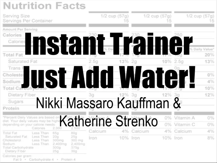 PPT Instant Trainer Just Add Water! PowerPoint Presentation, free