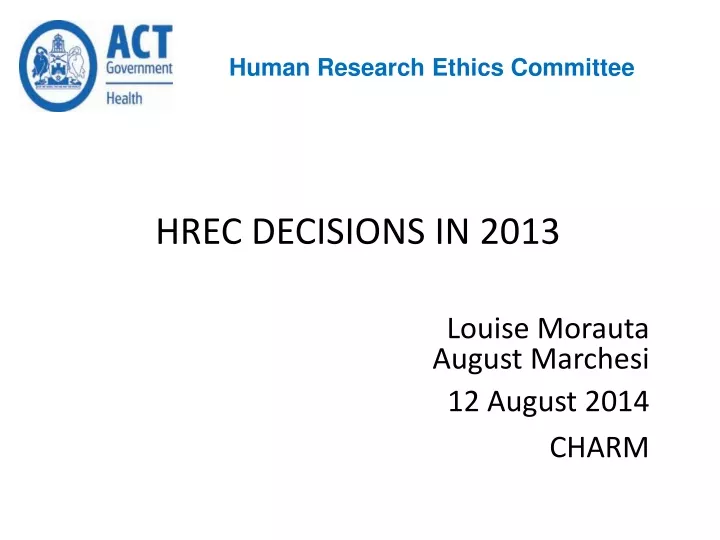 human research ethics committee refers to