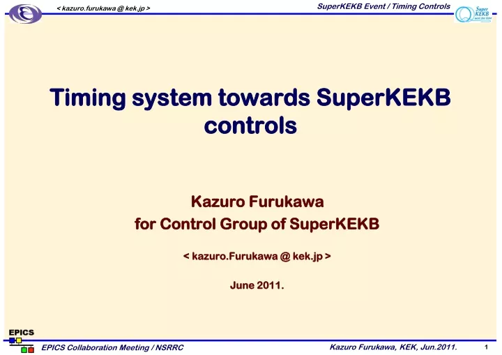 timing system towards superkekb controls n.