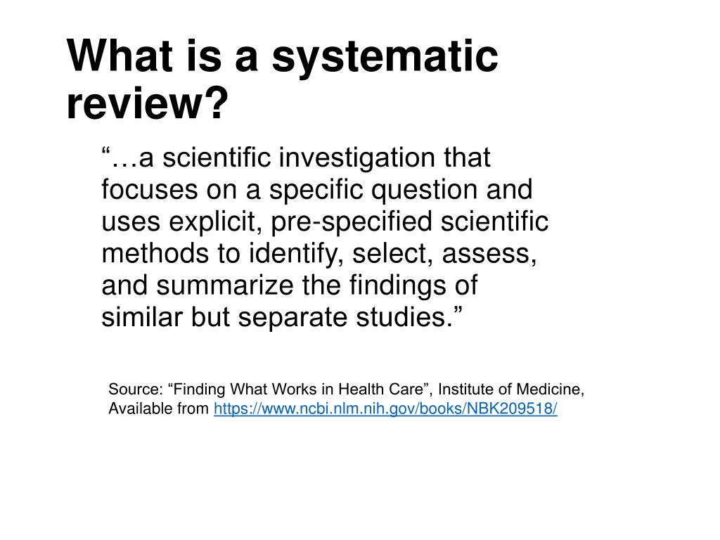 systematic review definition pdf