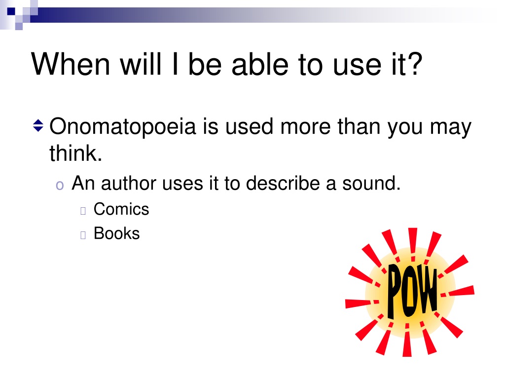 PPT - Onomatopoeia PowerPoint Presentation, free download - ID:2140155