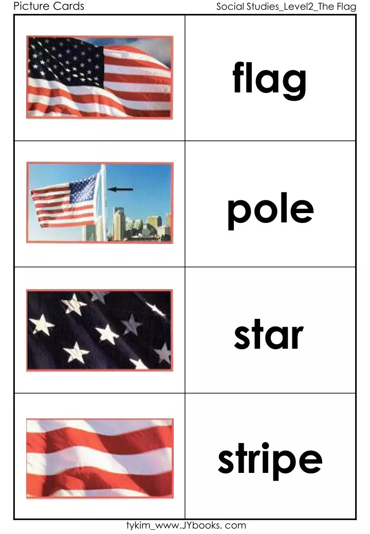 picture cards social studies level2 the flag n.