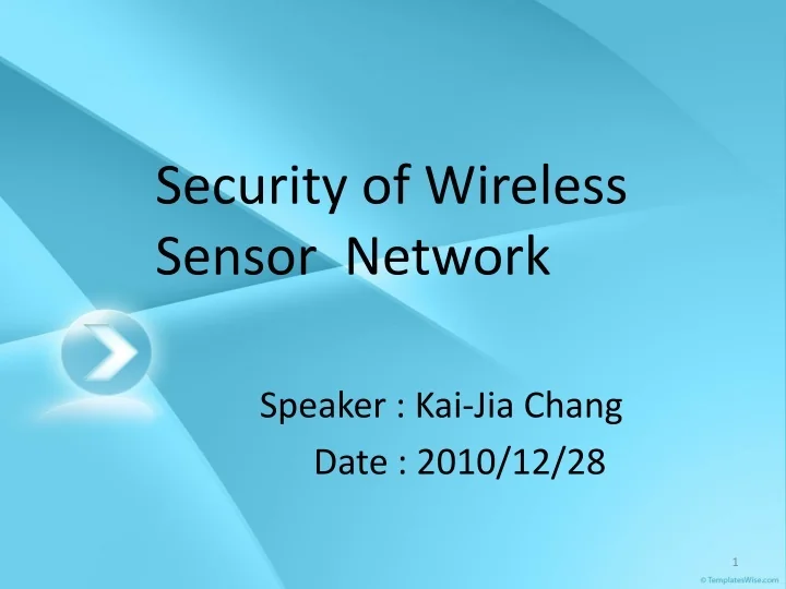 PPT Security of Wireless Sensor Network PowerPoint Presentation, free
