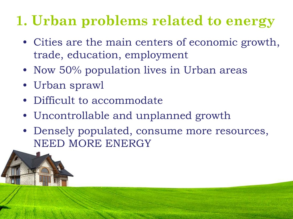 essay on urban problems related to energy