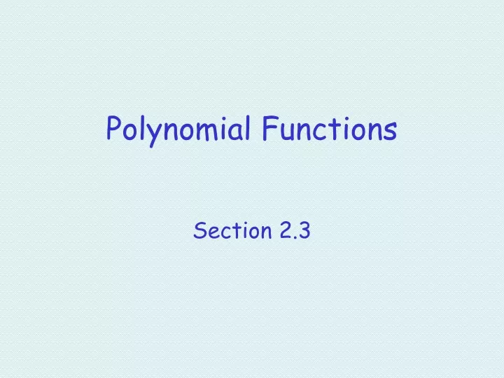 polynomial functions n.