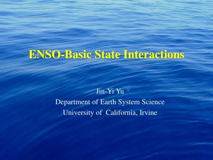 enso basic state interactions n.