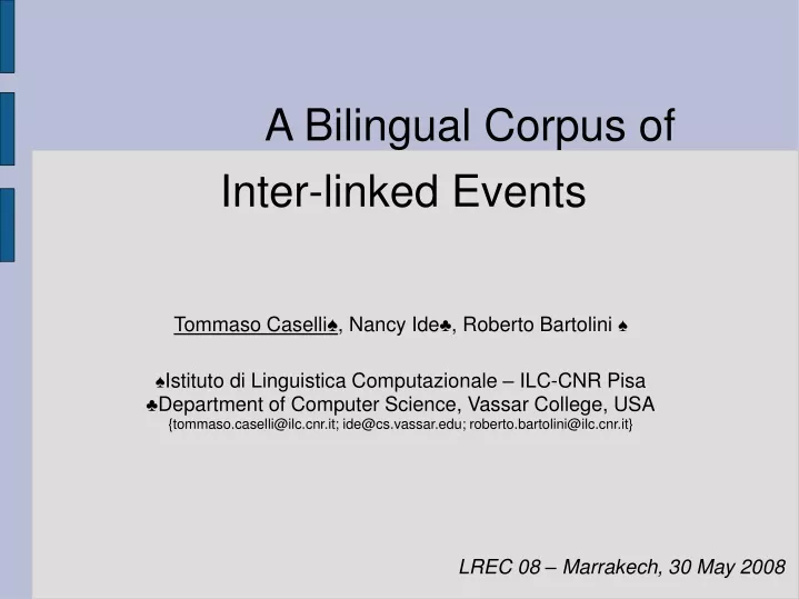 a bilingual corpus of inter linked events n.