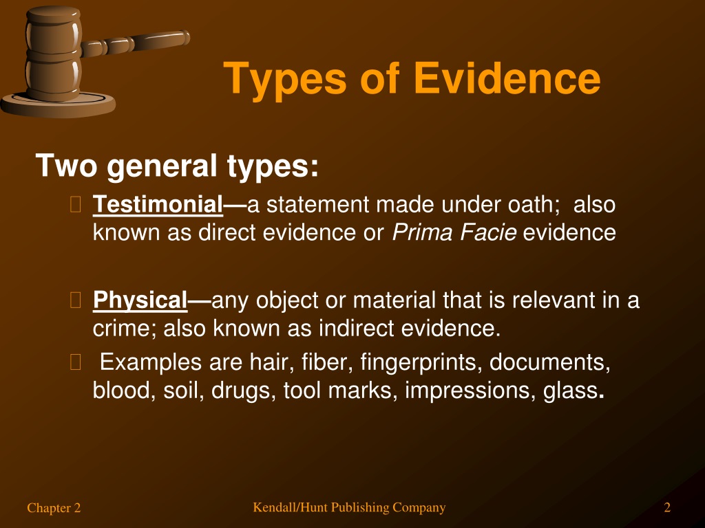 presentation of evidence in law definition