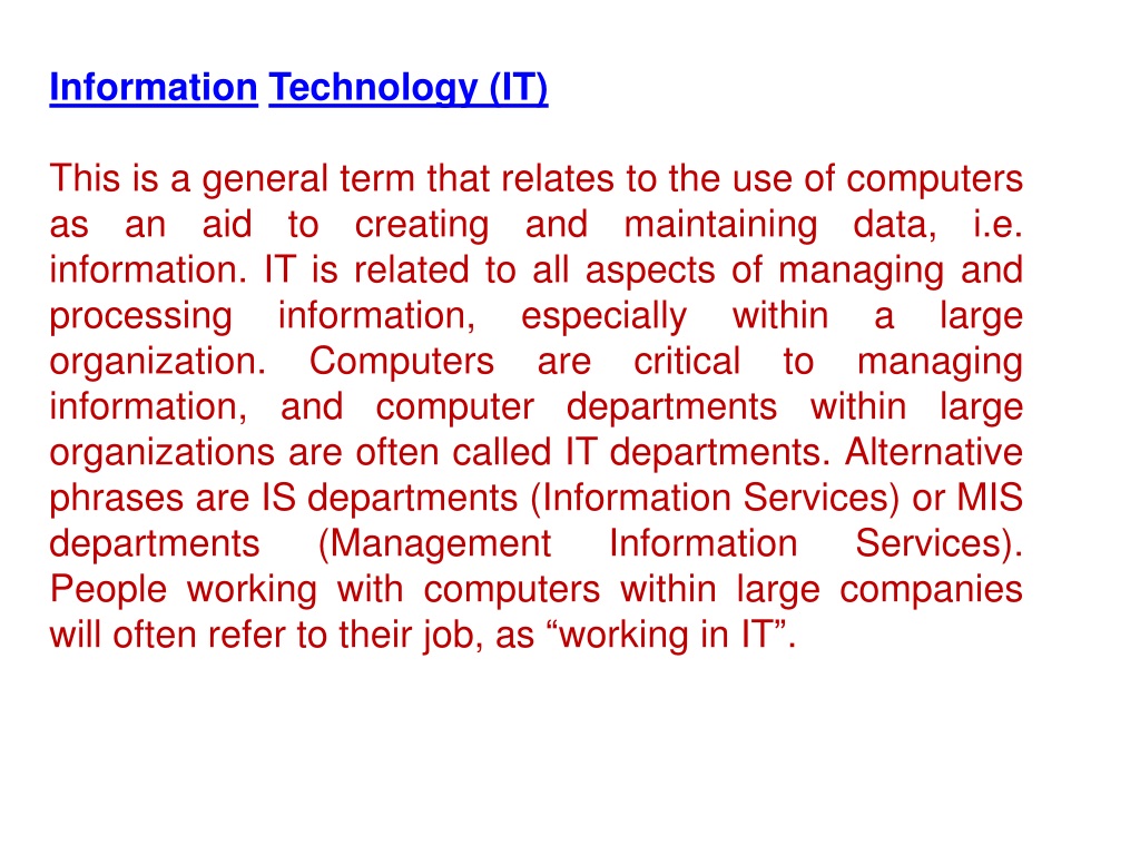 basic concepts of information technology oum assignment