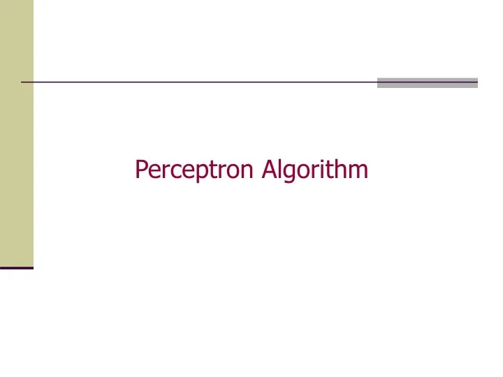 PPT Perceptron Algorithm PowerPoint Presentation, free download ID