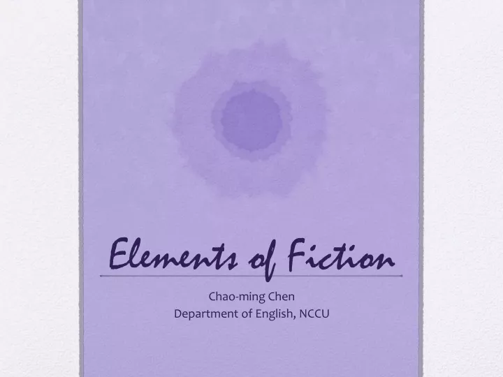 elements of fiction n.