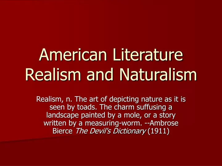 american literature realism and naturalism n.