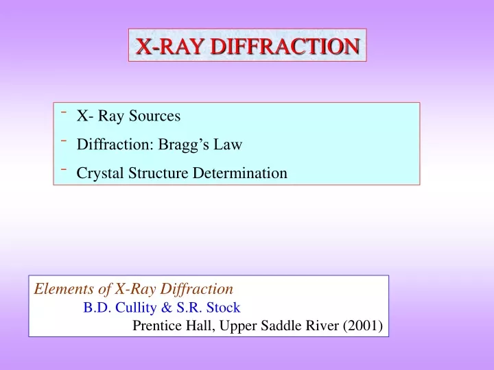 PPT - X-RAY DIFFRACTION PowerPoint Presentation, Free Download - ID:9658557