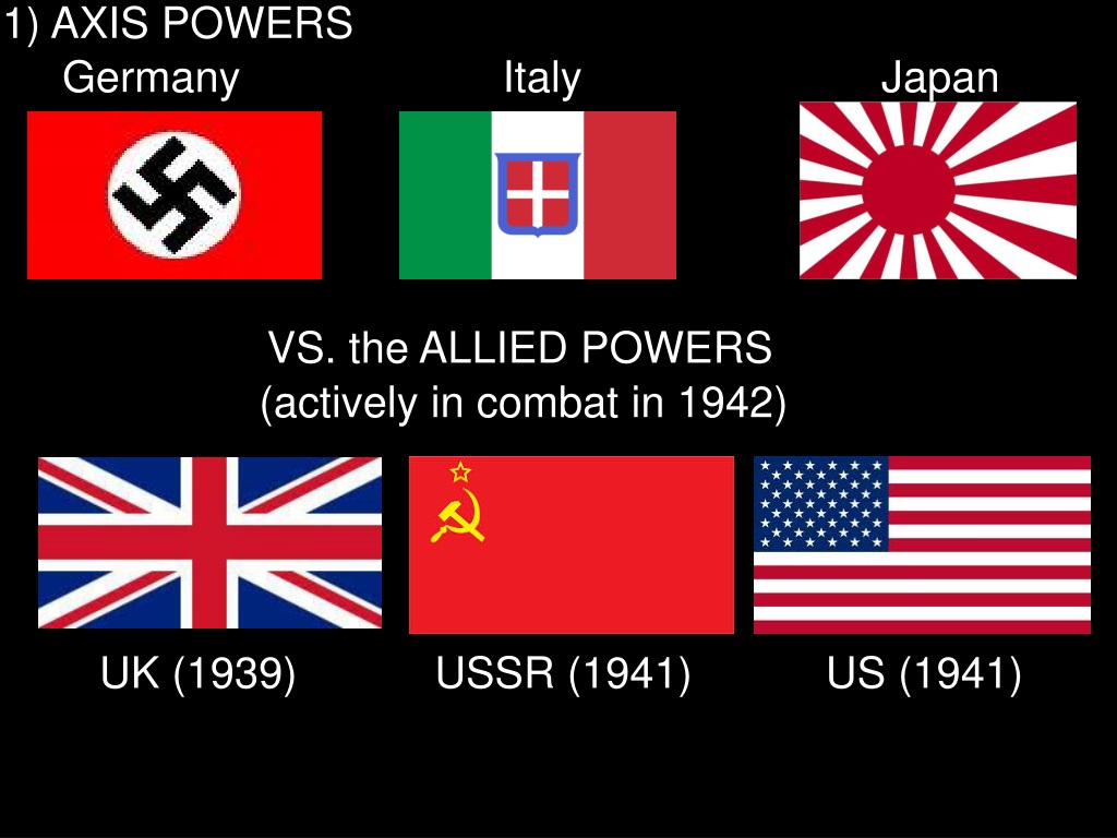 PPT - 1) AXIS POWERS Germany Italy Japan VS. the ALLIED POWERS ...