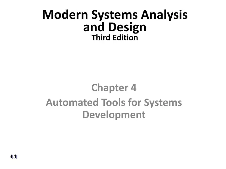 modern systems analysis and design third edition n.